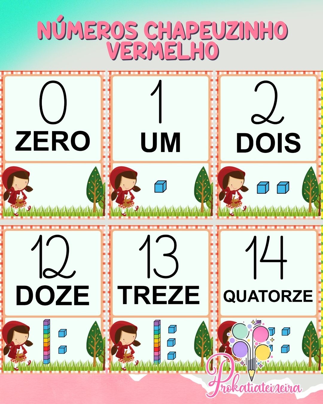 Números Chapeuzinho Vermelho até 100