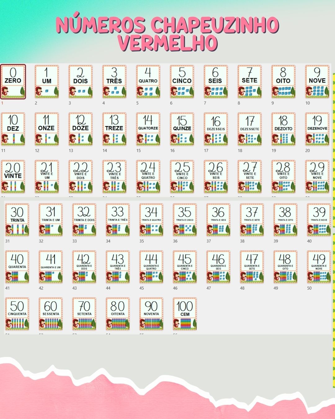 Números Chapeuzinho Vermelho até 100 - Imagem 4