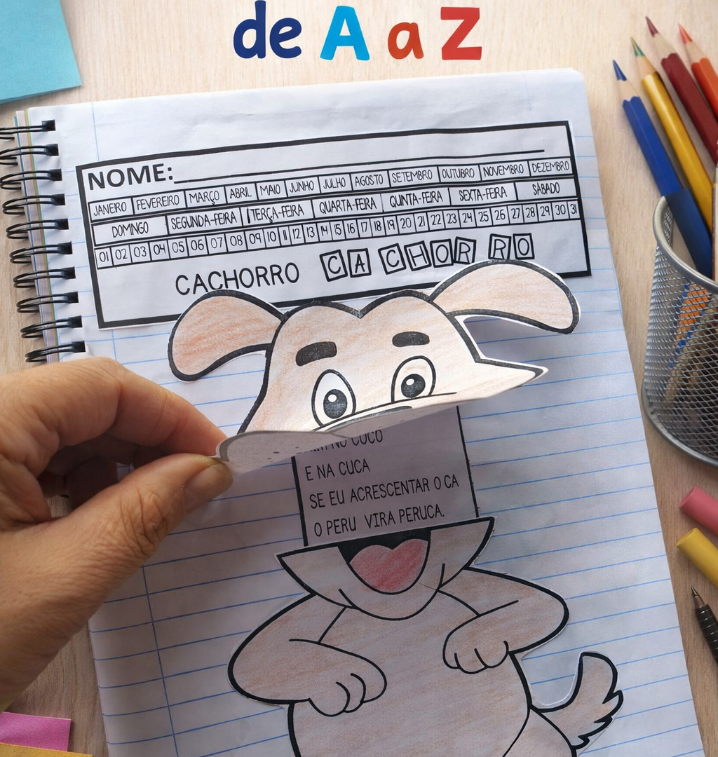 Textos interativos de a a z para imprimir