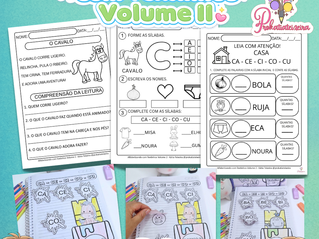 ALFABETIZANDO COM TEXTINHOS VOLUME 2 COM 86 PÁGINA