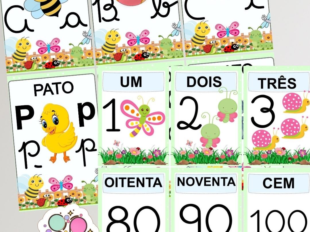 Kit Alfabeto e Números Bichinhos de Jardim