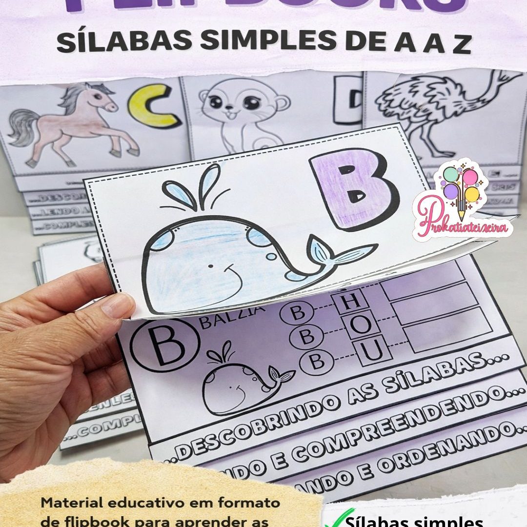 Flipbooks de alfabetização – de A a Z com pequenos textos