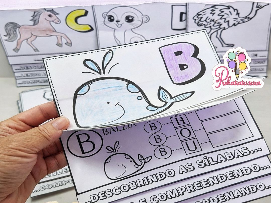 Flipbooks de alfabetização – de A a Z com pequenos textos