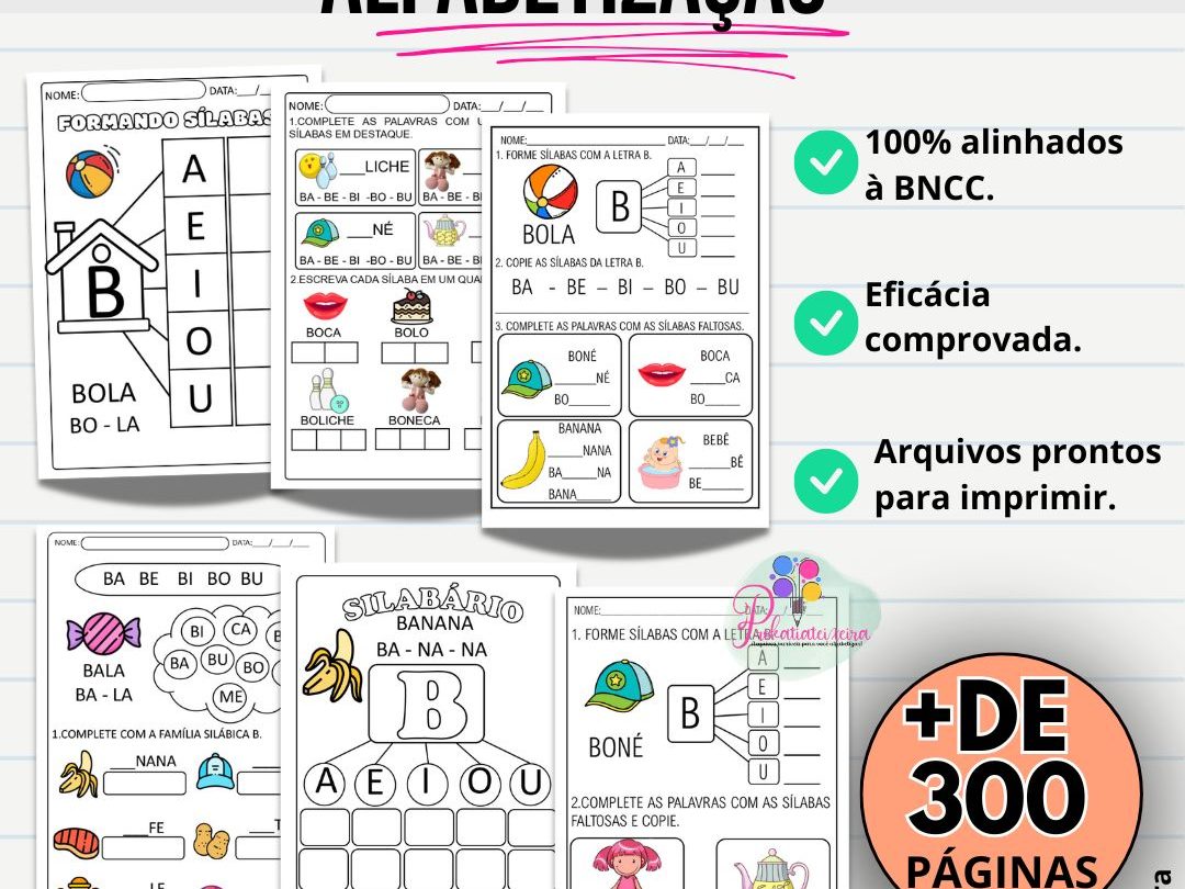 Atividades Sílabas Simples para Alfabetização