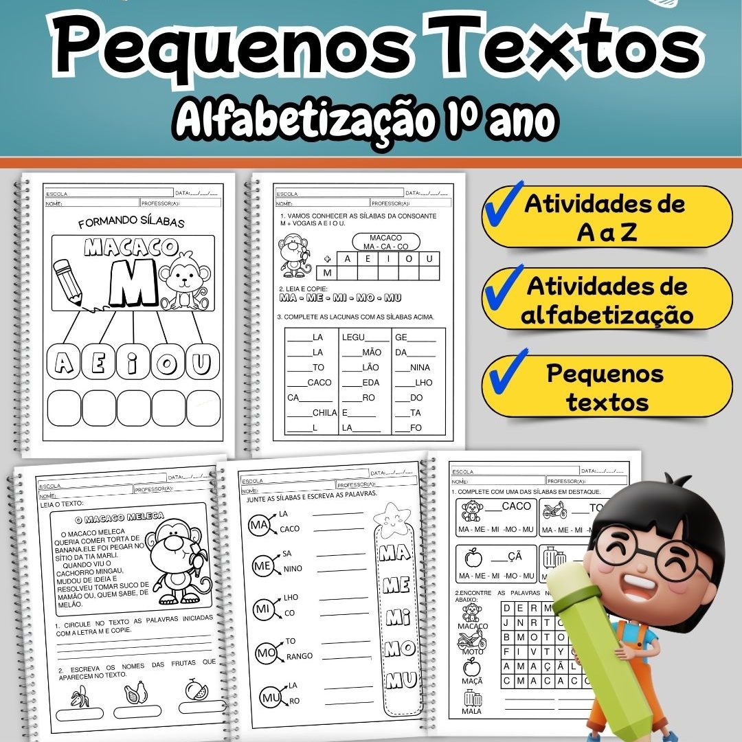 Pequenos Textos com atividades de Alfabetização 1ºano