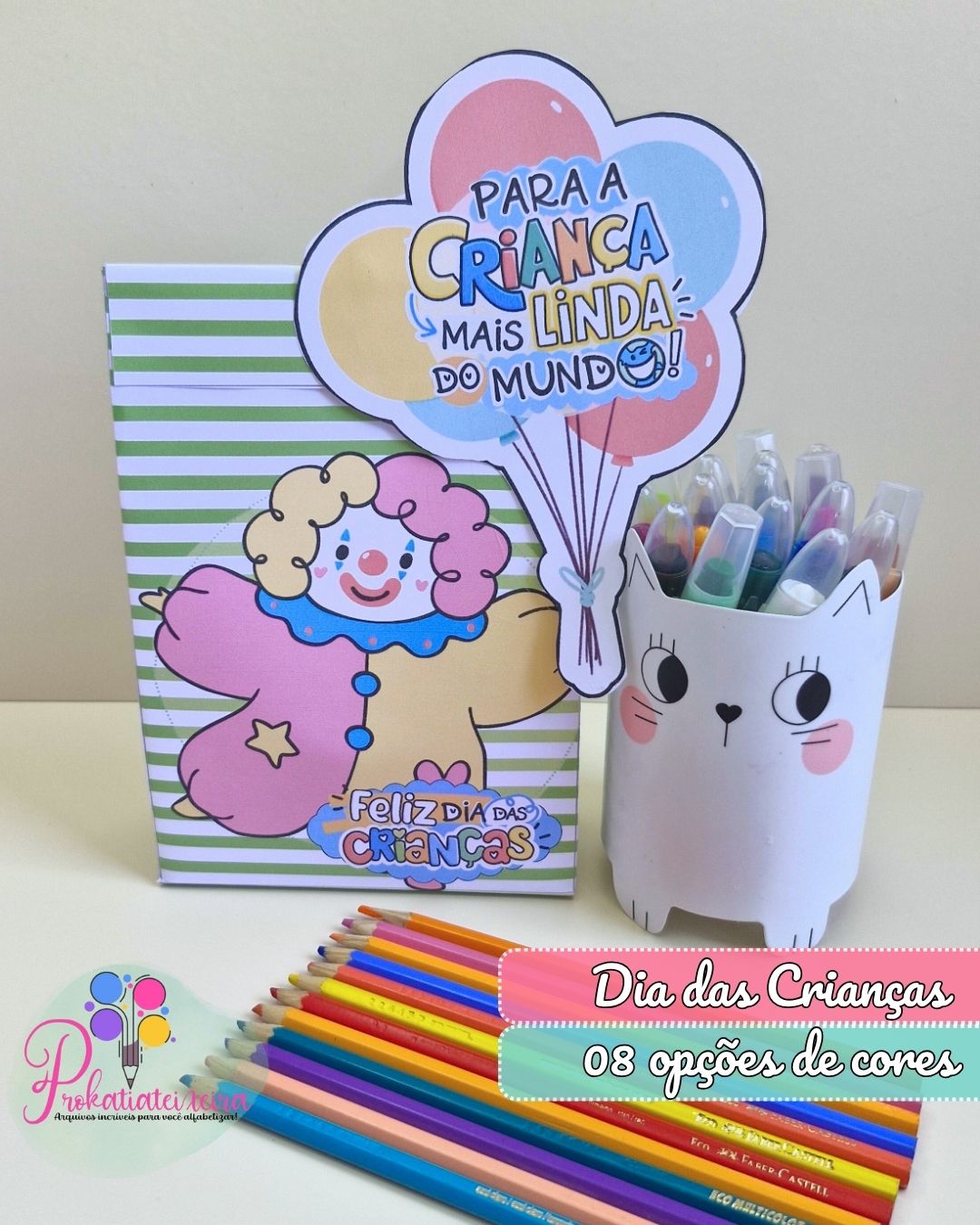 Sacolinhas Dia das Crianças Palhacinho Balão - Imagem 3