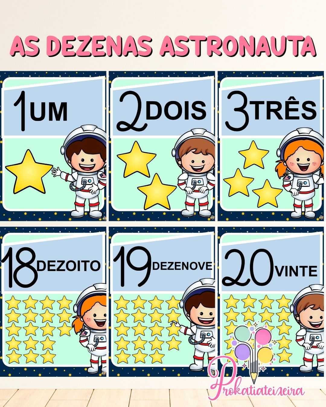 Kit Alfabetos e Números ilustrados Parede - Imagem 12