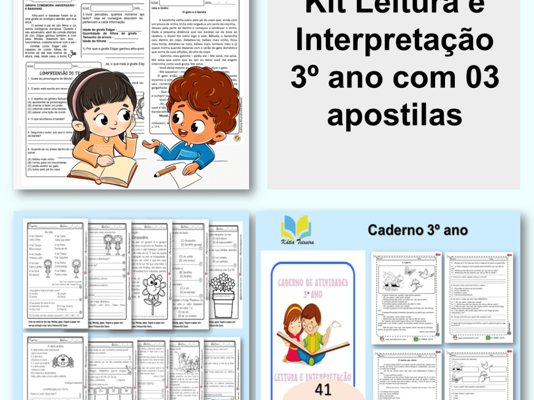 Pacote Leitura e interpretação 3º ano com 03 apostilas