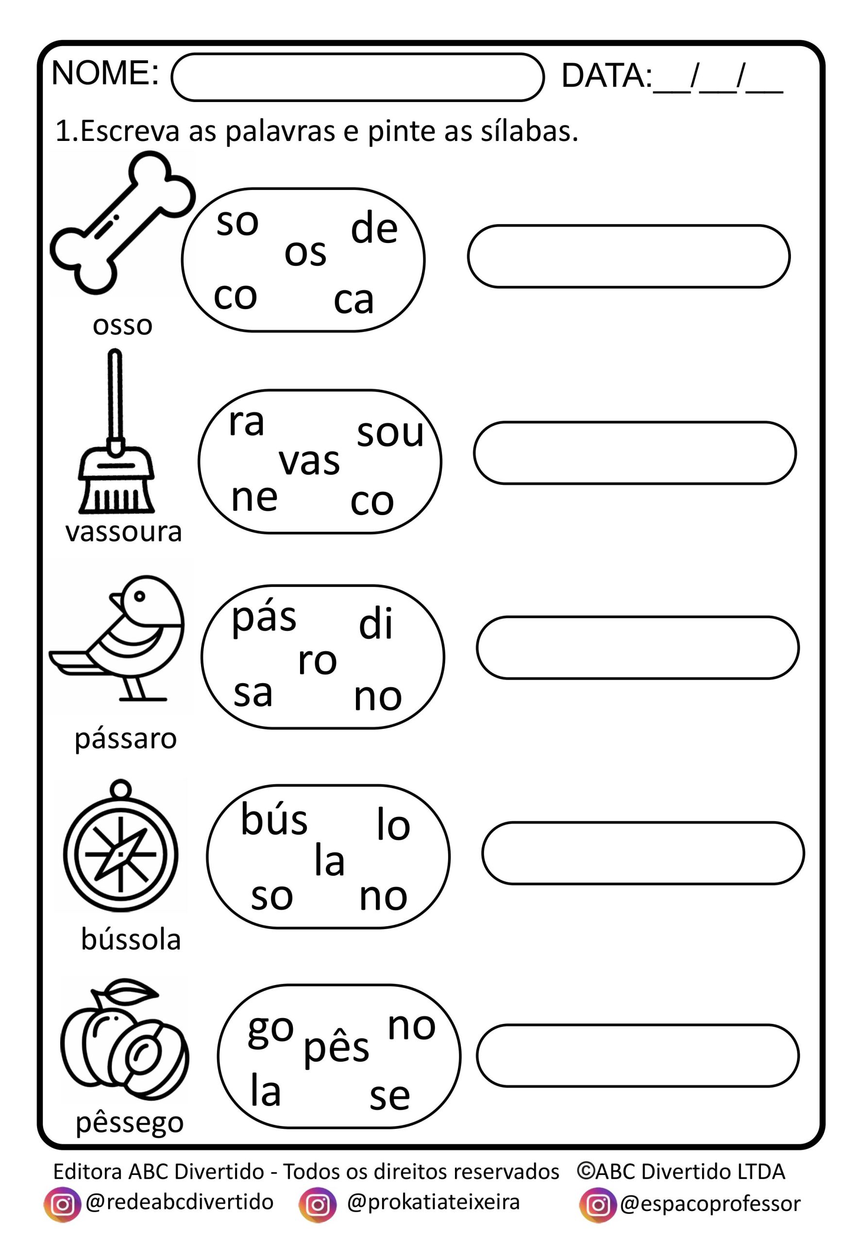 Atividades Sílabas Complexas PDF - Imagem 15