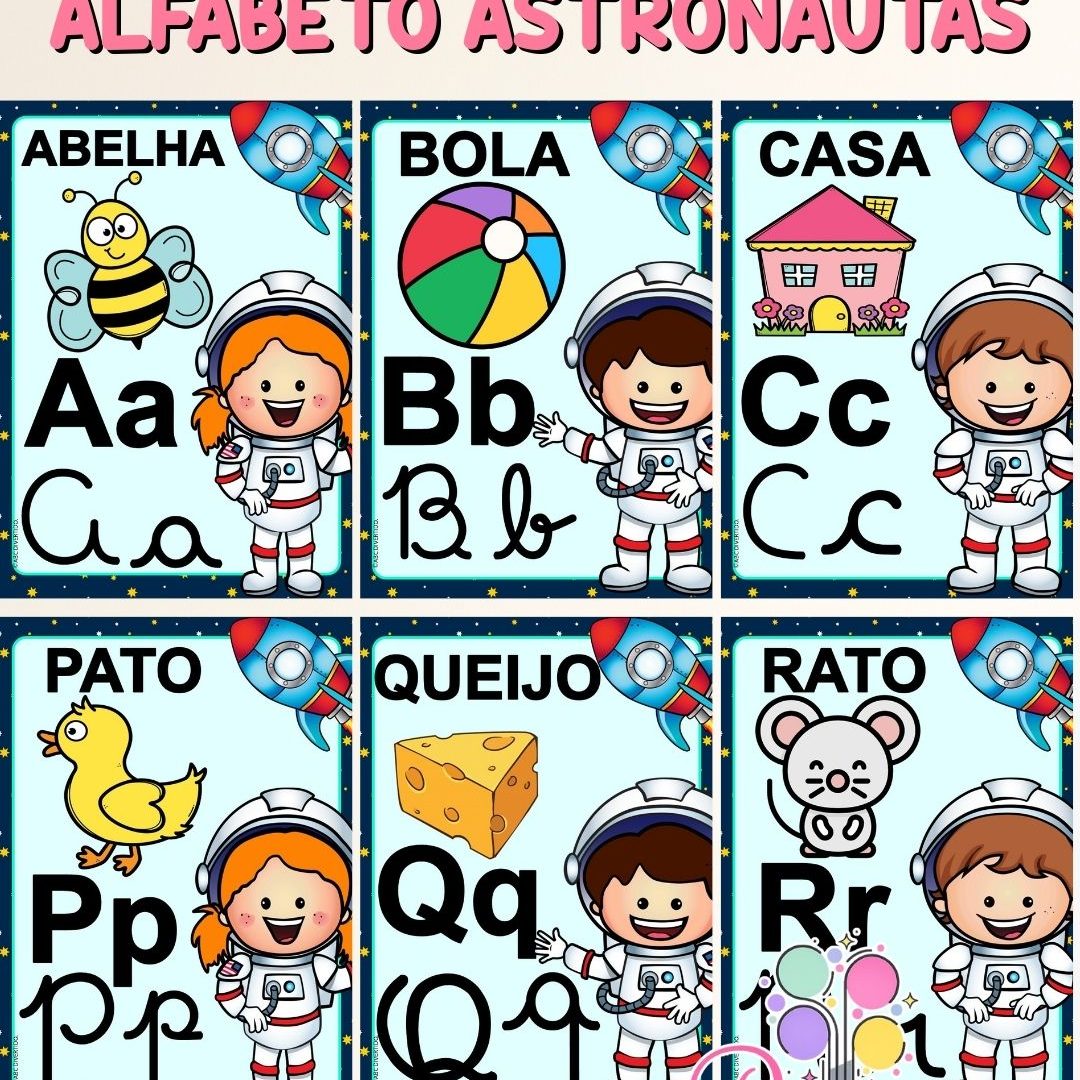 KIT ASTRONAUTAS – ALFABETO, DEZENAS E NÚMEROS ATÉ 20